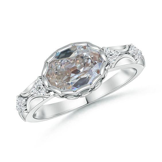 Gold Diamond Jewelry Ovalish Old Miner Ring