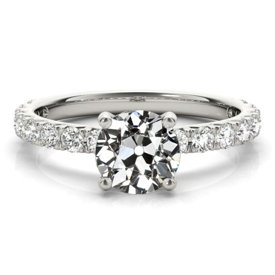 Gold Diamond Old Miner Engagement Ring