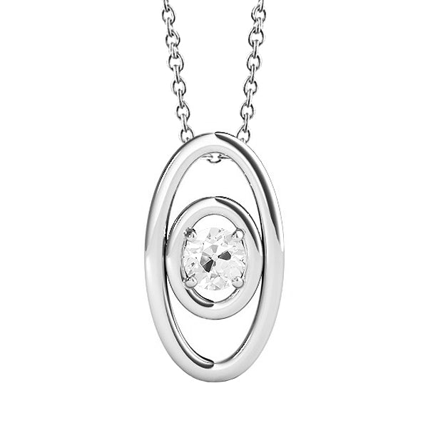 Gold Diamond Oval Pendant Round Old Miner