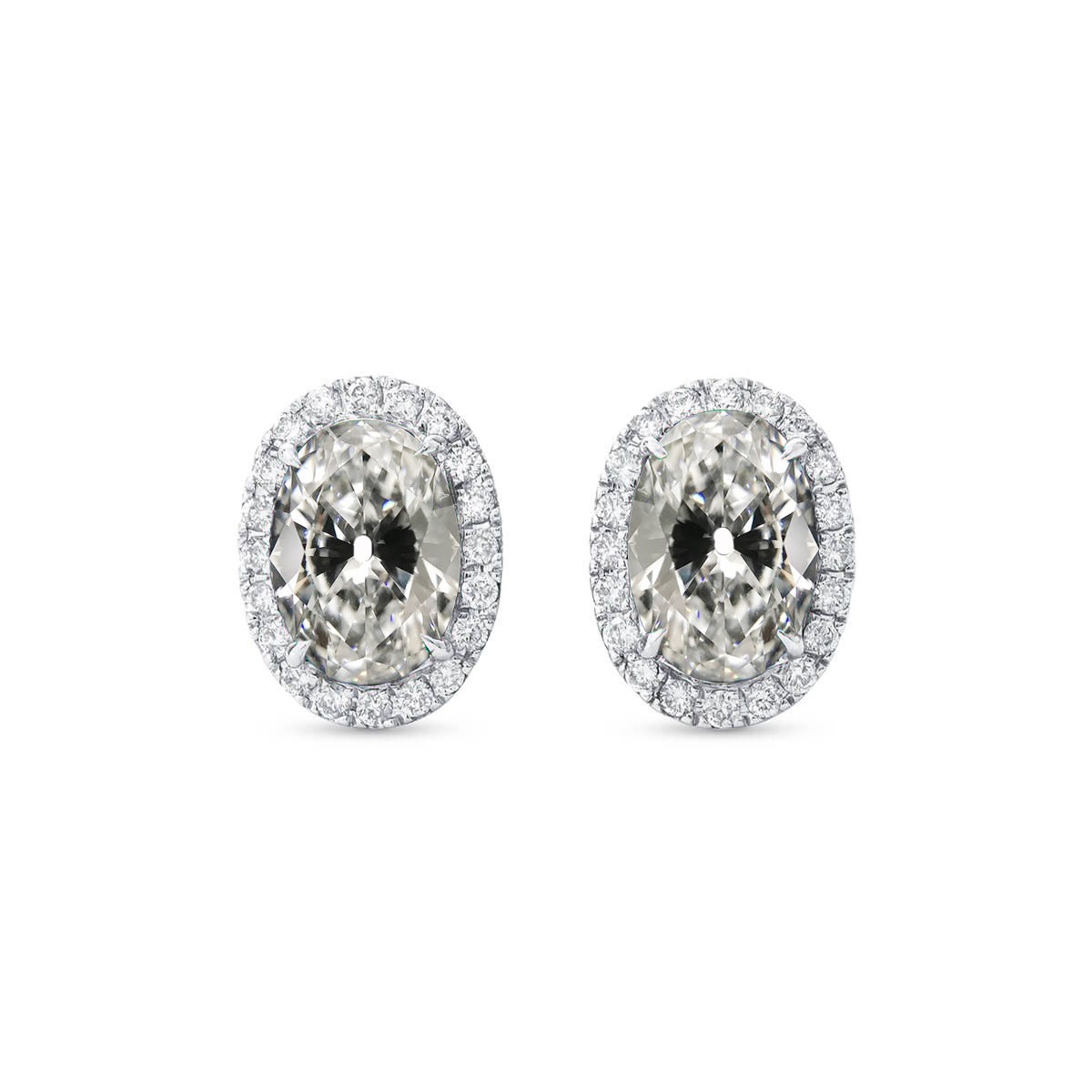 natural round diamond 6.50ct earring front view