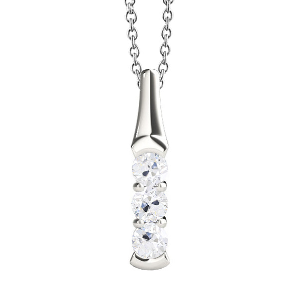 natural round diamond 1.50ct pendant front view