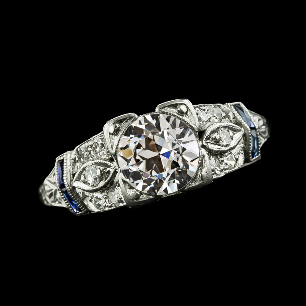 NEw Amazing Diamond Old European & Princess Blue Sapphire