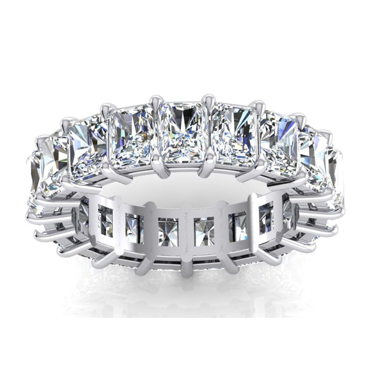 7.35 Ct. Radiant Cut Natural Earth Mined Diamond Eternity Engagement Band Gold
