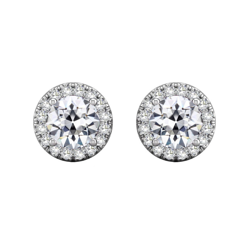 natural round diamond 5.25ct earring front view