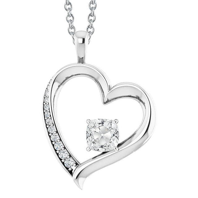 Diamond Pendant Round & Cushion Old Miner