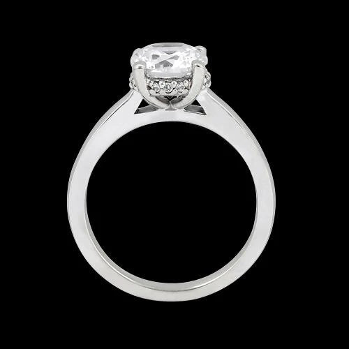 Gold Hidden Halo Diamond Engagement Ring