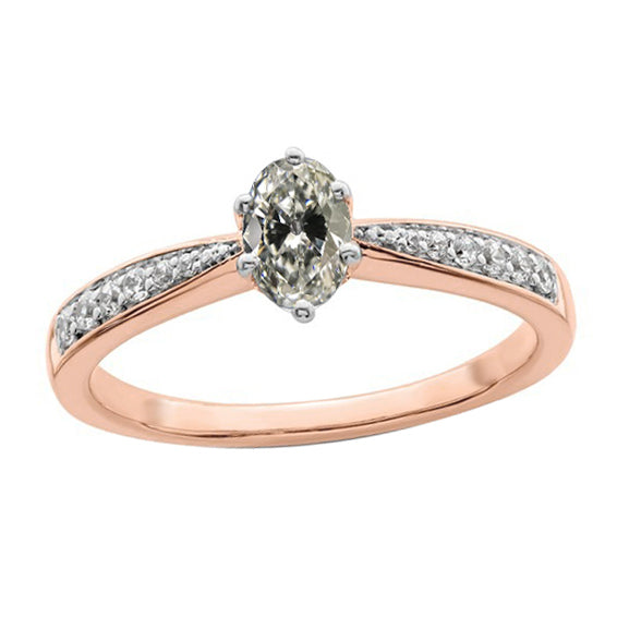 Unique style anniversary peach white Gold Old Miner Diamond Ring Gold Jewelry