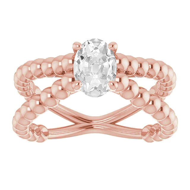 Beaded Style New Design Gold Solitaire Ring