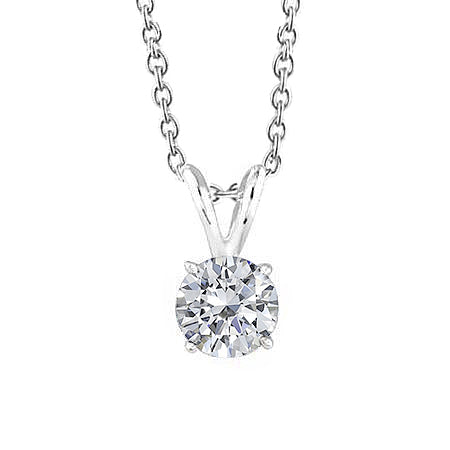 Gorgeous 3 Ct Solitaire Round Cut Real Natural Earth Mined Diamond Pendant Necklace White Gold