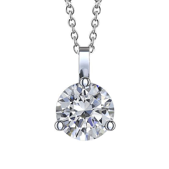 Gorgeous 4 Ct Round Cut Lab Grown Diamond Pendant Necklace Prong Set White Gold 14K