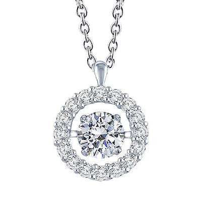 Gorgeous Round Cut Lab Grown Diamond Necklace Pendant 7 Carats Solid White Gold