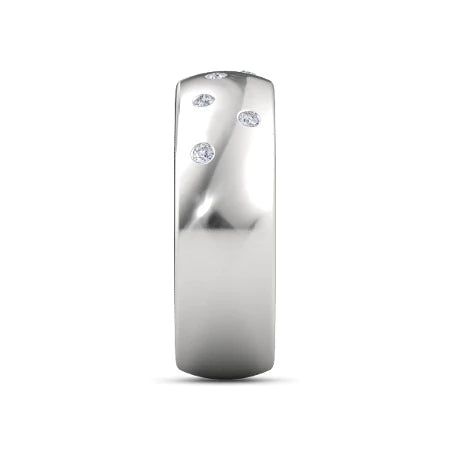 Gypsy Set Round Diamond Band 0.90 Carats White Gold 14K Men's Ring