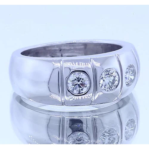 Gypsy Three Round Diamond Anniversary Band Jewelry