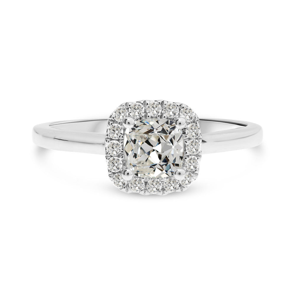 Halo Anniversary Ring Old Miner Cut Diamond