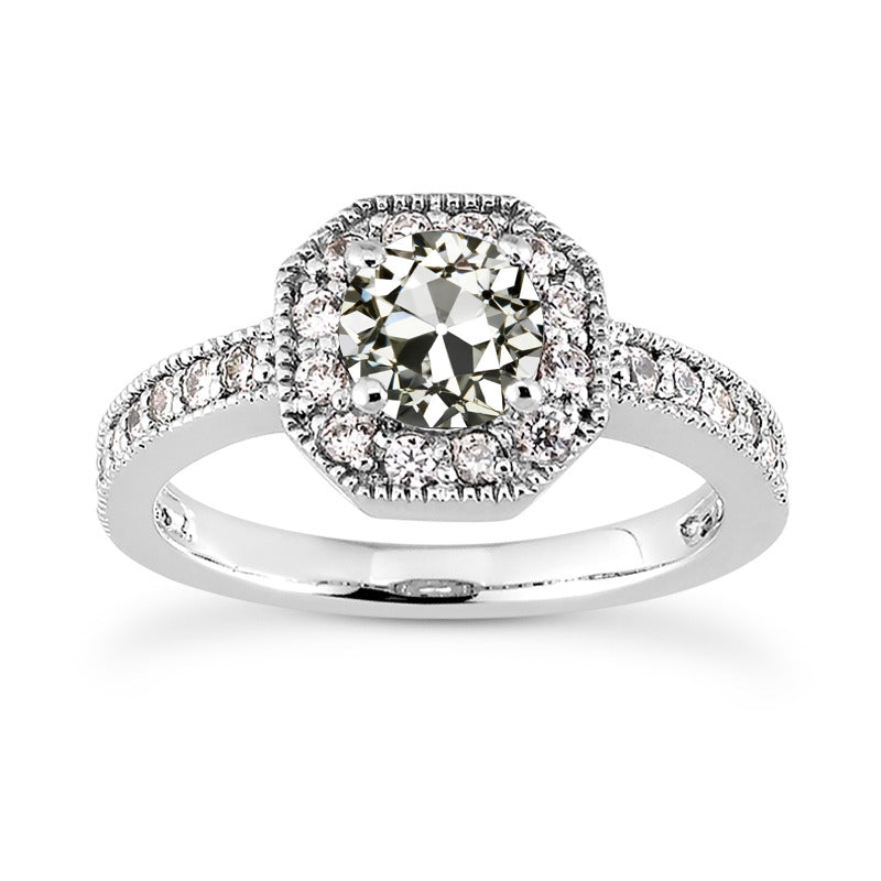 Halo Anniversary Ring Round Old European Diamond