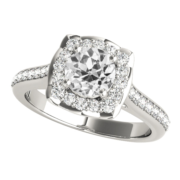 Halo Anniversary Ring Round Old Miner Diamond Jewelry