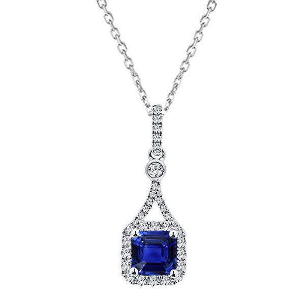 Halo Gemstone Diamond Lady’s Pendant Necklace