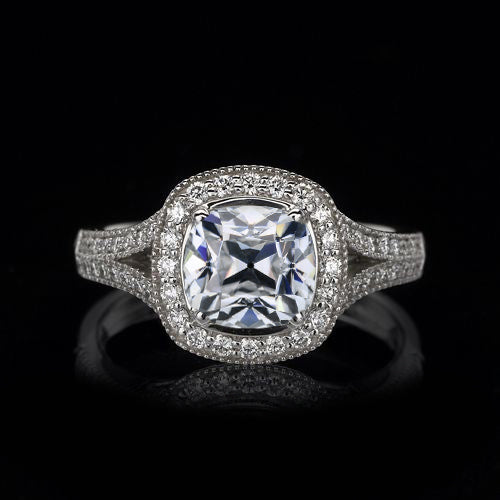 Halo Old Miner Cut Diamond Ring
