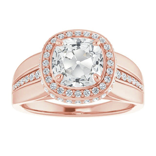 natural round diamond 8.25ct ring front view