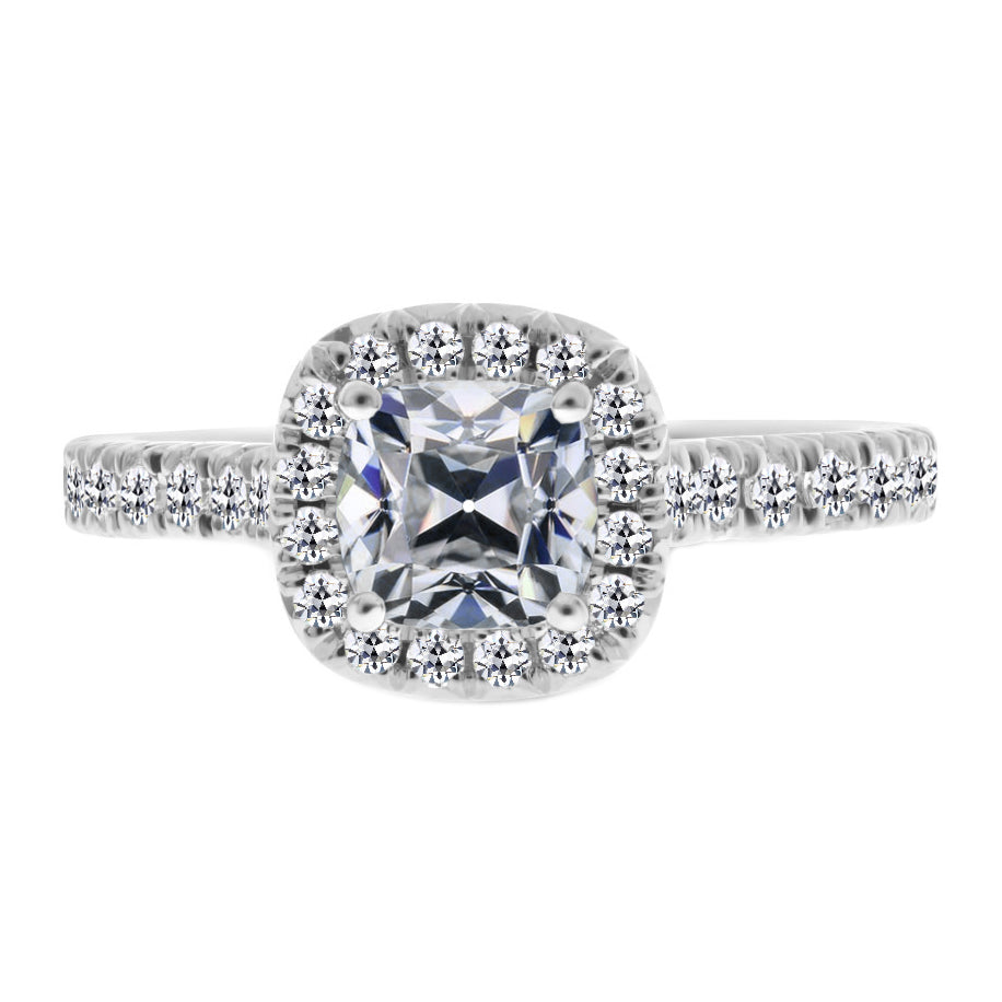 natural round diamond 5ct ring front view