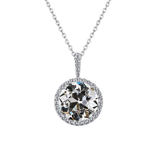 natural round diamond 2.50ct pendant front view