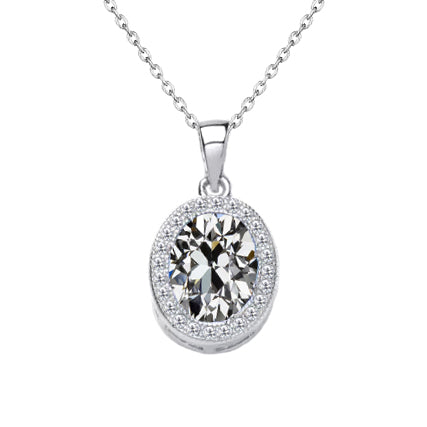 natural round diamond 2.50ct pendant front view