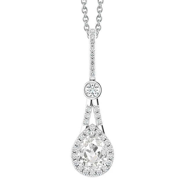 Halo Diamond Pendant With Bail Old Miner Cut