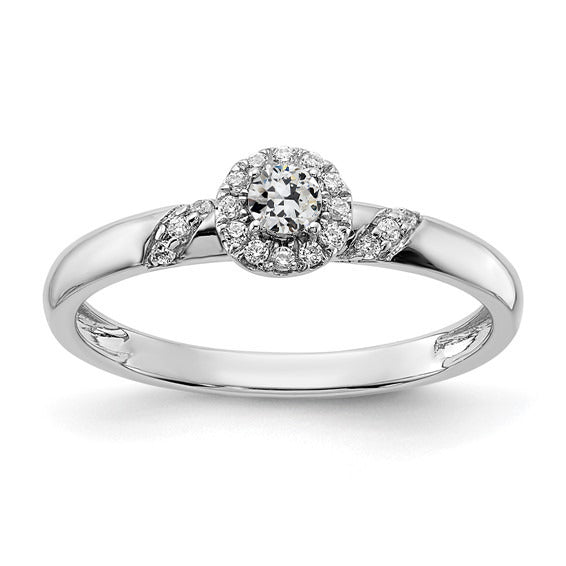 Halo Engagement Ring Old Miner Diamond 14K Gold