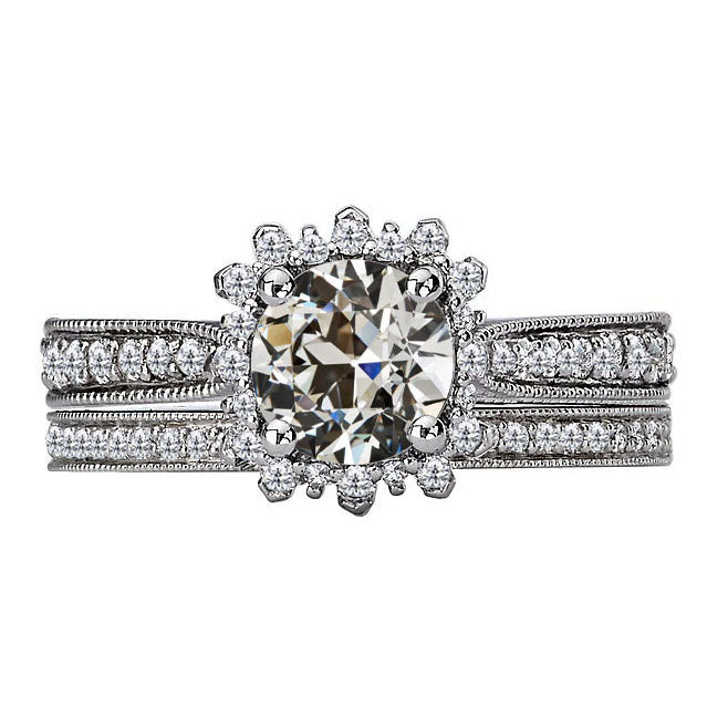 natural round diamond 3.50ct ring front view