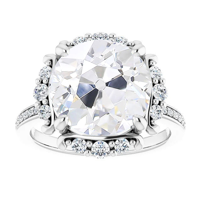Halo Engagement Ring With Accents Old Miner Diamond
