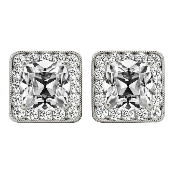 natural round diamond 13.50ct earring front view
