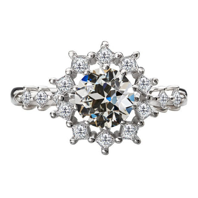 natural round diamond 3.50ct ring front view
