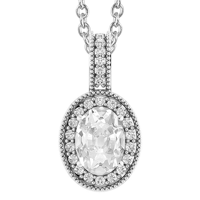 Halo Oval Old Miner Diamond Pendant