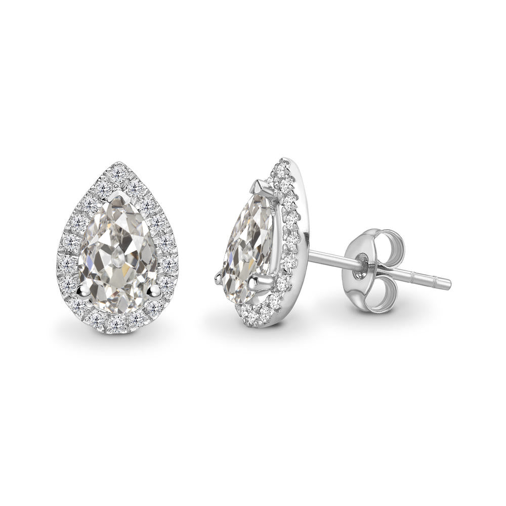 natural round diamond 4ct earring front view