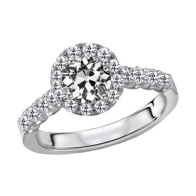 Halo Ring Old Miner Diamond Women's Jewelry