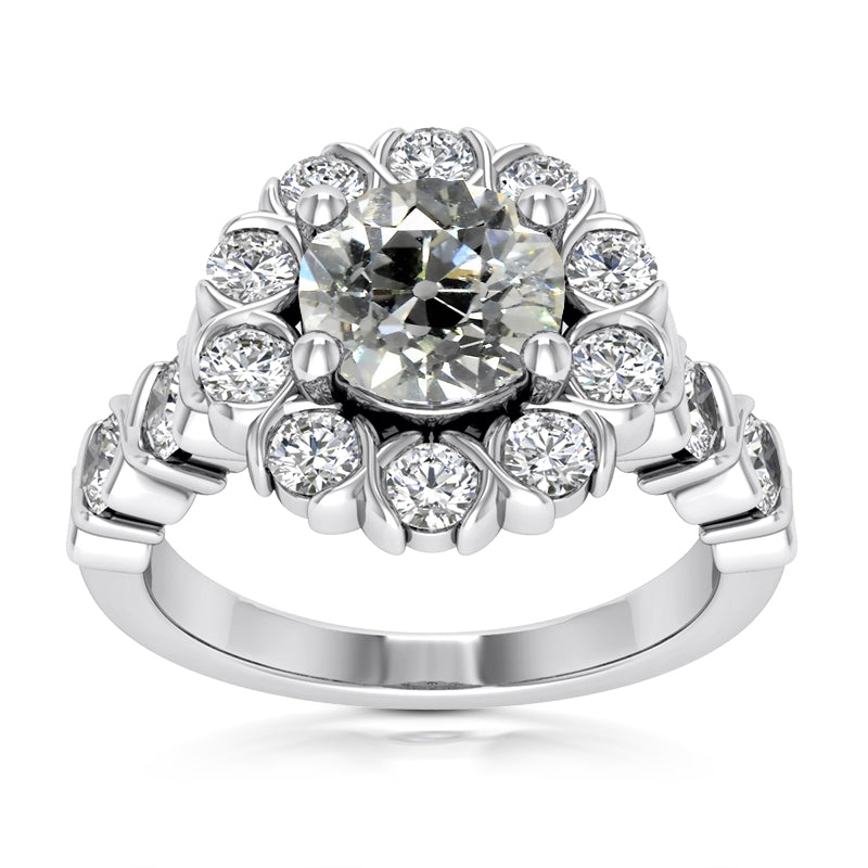 natural round diamond 5.25ct ring front view