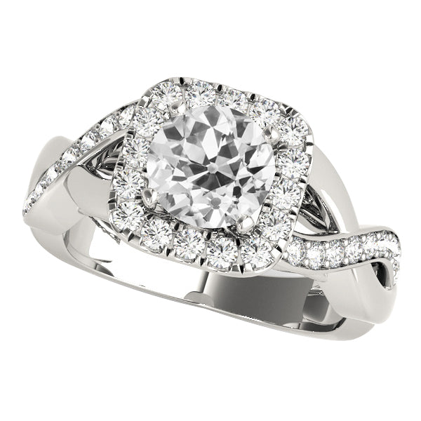 natural round diamond 4ct ring front view