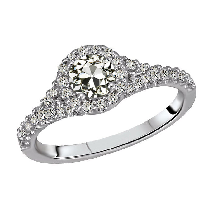 Halo Old Miner Diamond Ring Women’s Gold Jewelry