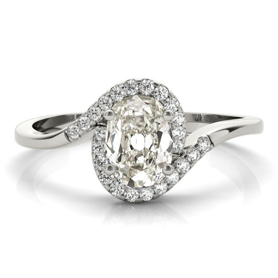 Halo Round & Oval Old Cut Diamond Ring