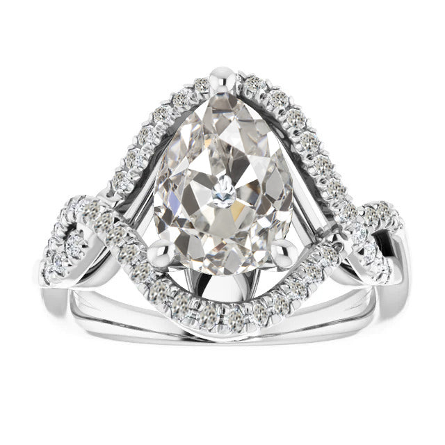 Halo Old Miner Cut Diamond Ring Prong