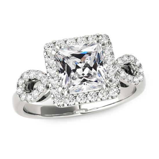 Halo Square Old Cut Diamond Ring