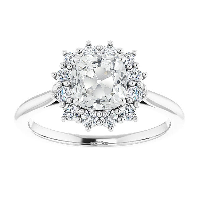 natural round diamond 7ct ring front view