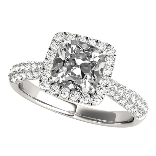Multi-Row Accents Halo Wedding Ring