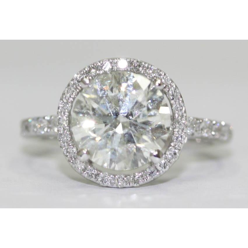 Halo Lab Grown Diamond Engagement Women Ring 3.50 Carats Pave Set Jewelry New Halo Ring