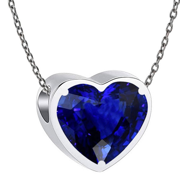 Sapphire Solitaire Pendant Bezel Set Jewelry