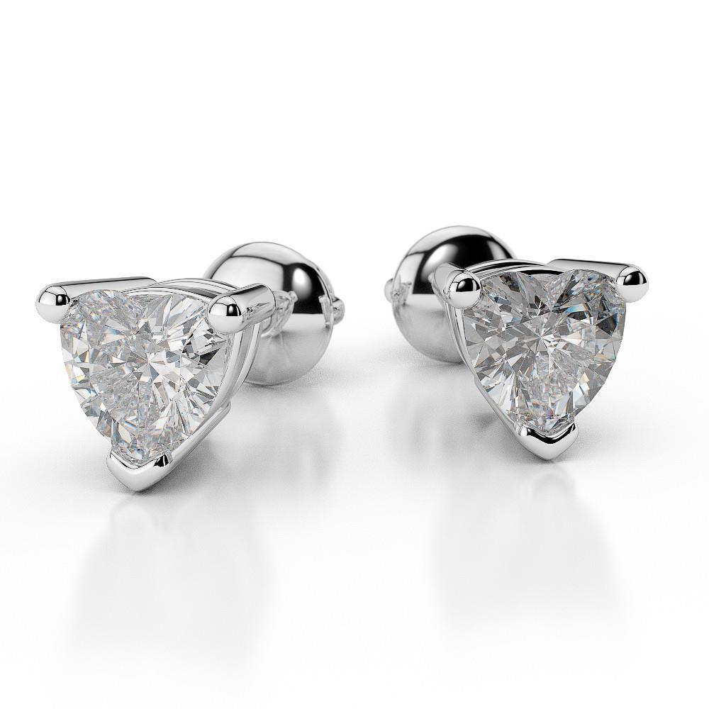 Heart Shape 3.00 Carats GIA Certified Lab Grown Diamonds Women Studs Earrings White Gold 14K