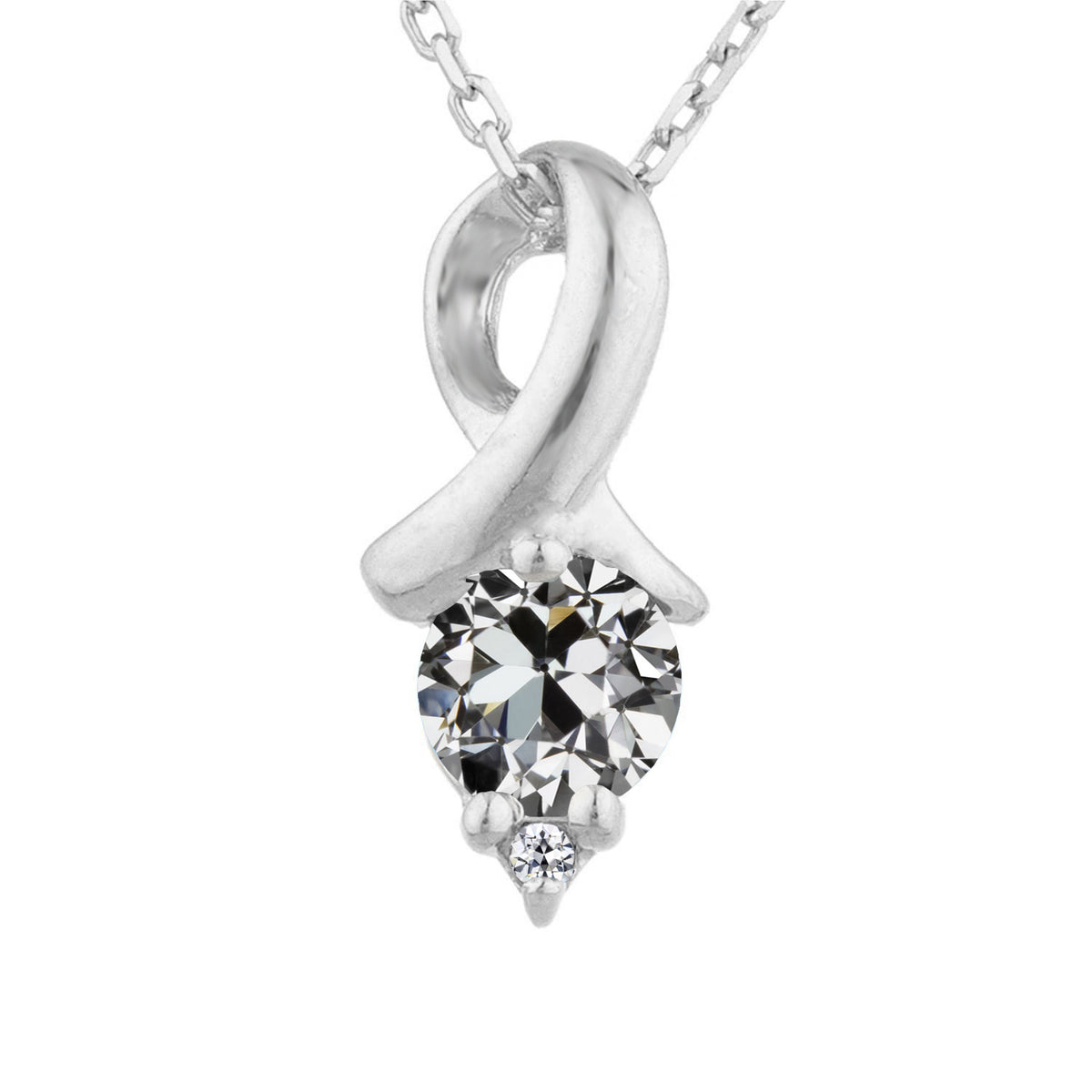 Knot Style Diamond Pendant 2.50 Carats Bail Old Miner