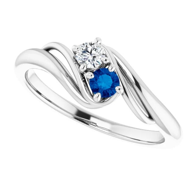 New Stylish Round Diamond Blue Sapphire Stone