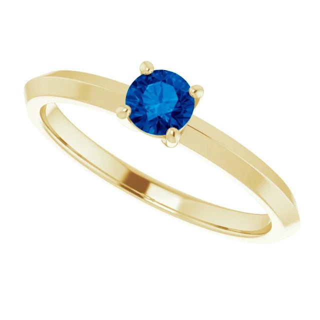 New Solitaire Ring Blue Sapphire