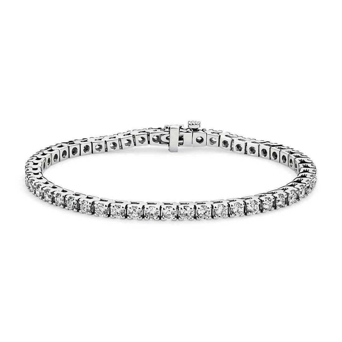 Lab Grown Diamond Tennis Bracelet Round White Gold 7.20 Carats